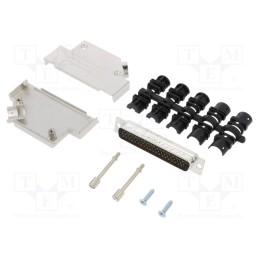 1 pcs x Amphenol Communications Solutions - L17D45ZK37+L717HDC62P - D-Sub HD, PIN: 62, male, angled 45°, soldering, for cable, U