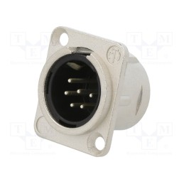 1 pcs x NEUTRIK - NC6MD-L-1 - Socket, XLR, male, PIN: 6, straight, soldering, silver, 7.5A, 19x24mm