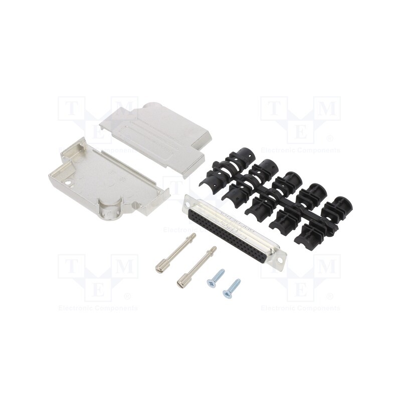 1 pcs x Amphenol Communications Solutions - L17D45ZK37+L77HDC62S - D-Sub HD, PIN: 62, female, angled 45°, soldering, for cable