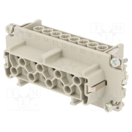 1 pcs x AMPHENOL - C14610B0061023 - Connector: HDC, contact insert, female, C146, PIN: 8, 8+PE, size E16