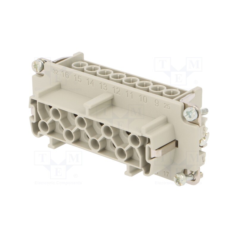 1 pcs x AMPHENOL - C14610B0061023 - Connector: HDC, contact insert, female, C146, PIN: 8, 8+PE, size E16