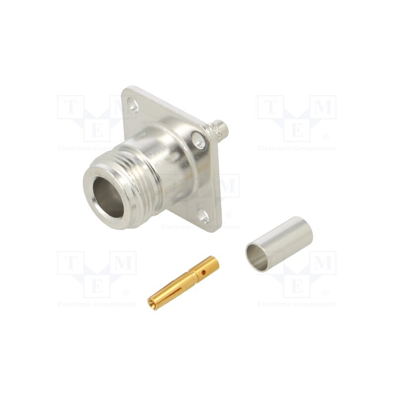 1 pcs x AMPHENOL RF - 172175 - Socket, N, female, straight, 50Ω, crimped, PTFE, gold-plated