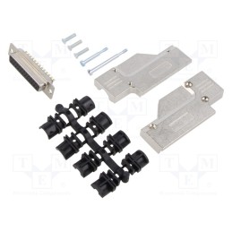 1 pcs x MH CONNECTORS - MHDCMR25-DM25S-K - D-Sub, PIN: 25, plug, female, for cable, angled 90°, soldering