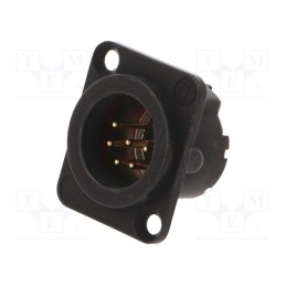 1 pcs x NEUTRIK - NC6MD-LX-B - Socket, XLR, male, PIN: 6, straight, soldering, black, 7.5A, 19x24mm