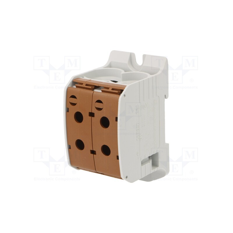 1 pcs x SIMET - 81102015 - Splice terminal: rail, 95mm2, ways: 1, terminals: 4, brown, STB, TS35