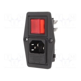 1 pcs x BULGIN - BVB01/Z0000/11 - Connector: AC supply, socket, male, 10A, 250VAC, IEC 60320, C14 (E)