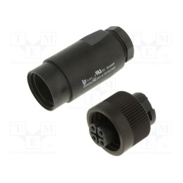 1 pcs x BINDER - 99 4222 14 04 - Connector: circular, 692,693,RD24, 400V, PIN: 4, plug, female, 16A