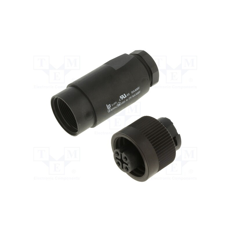 1 pcs x BINDER - 99 4222 14 04 - Connector: circular, 692,693,RD24, 400V, PIN: 4, plug, female, 16A