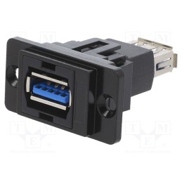 1 pcs x CLIFF - CP30705NMB - Coupler, USB A socket,both sides, DUALSLIM, USB 3.0, gold-plated