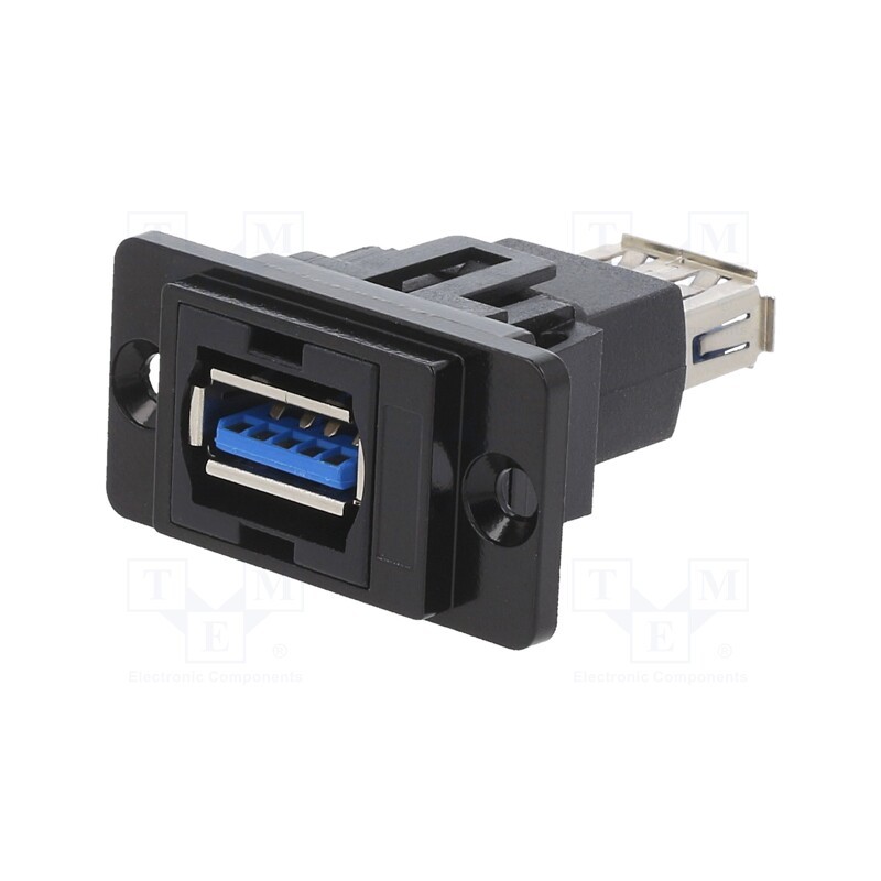 1 pcs x CLIFF - CP30705NMB - Coupler, USB A socket,both sides, DUALSLIM, USB 3.0, gold-plated