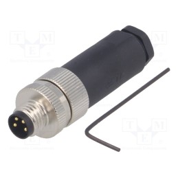 1 pcs x TE Connectivity - T4011008041-000 - Connector: M8, male, PIN: 4, straight, unshielded, for cable, plug