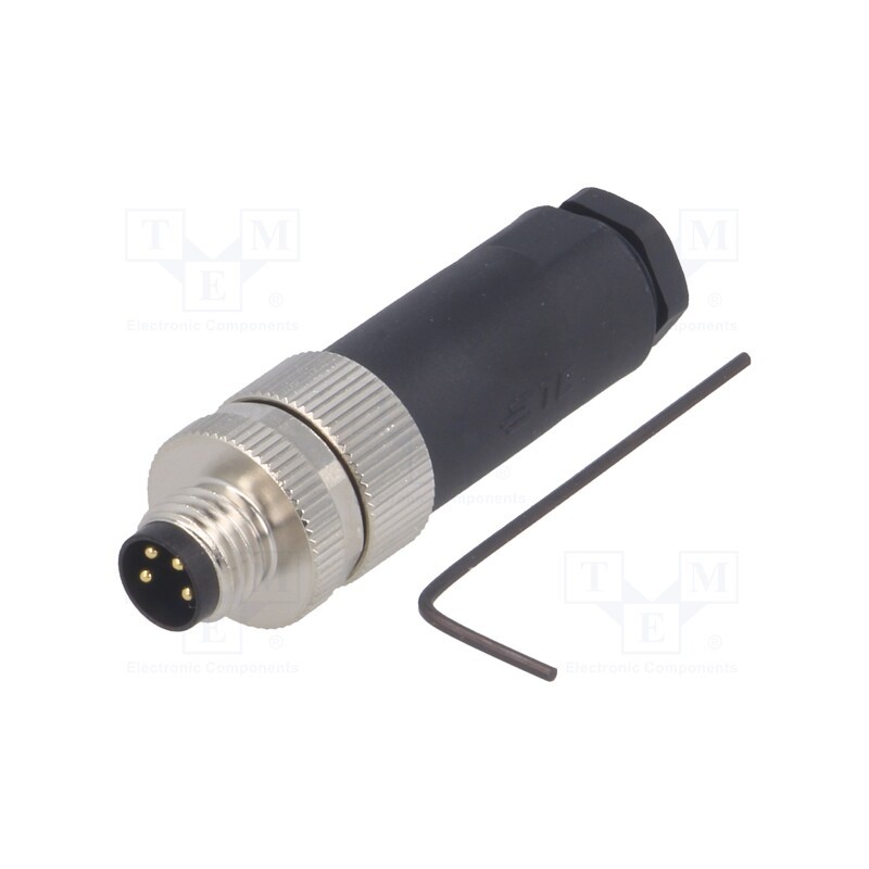 1 pcs x TE Connectivity - T4011008041-000 - Connector: M8, male, PIN: 4, straight, unshielded, for cable, plug