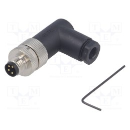1 pcs x TE Connectivity - T4013008041-000 - Connector: M8, male, PIN: 4, angled 90°, unshielded, for cable, plug