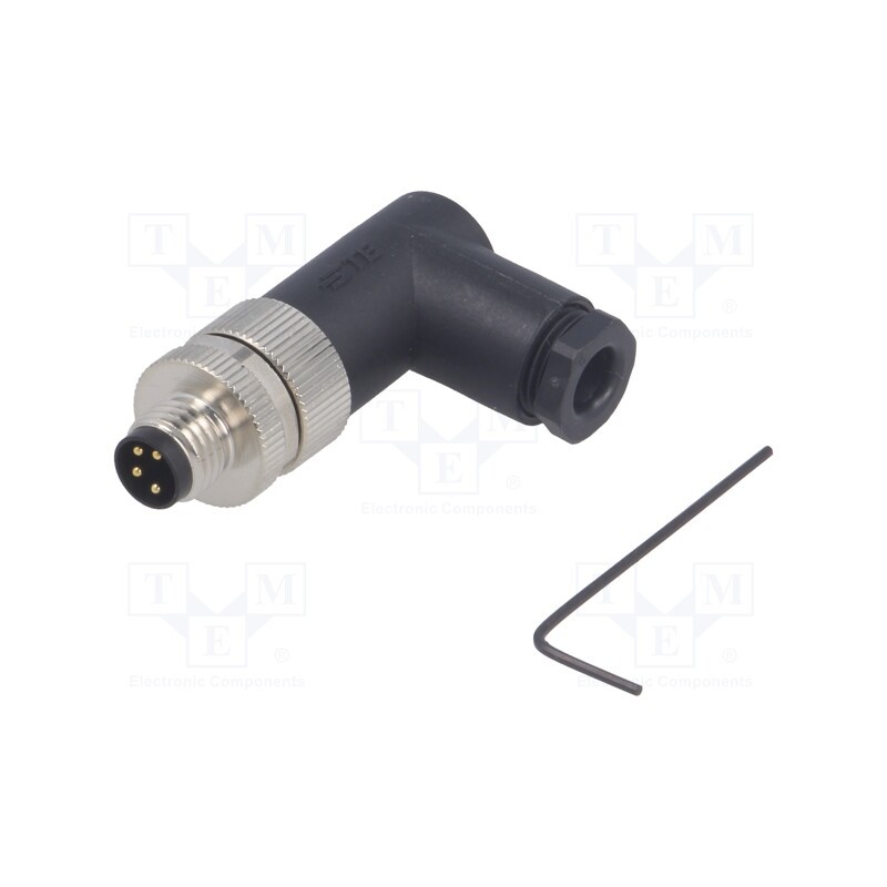1 pcs x TE Connectivity - T4013008041-000 - Connector: M8, male, PIN: 4, angled 90°, unshielded, for cable, plug