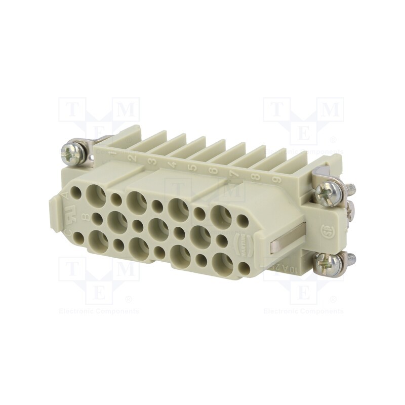1 pcs x HARTING - 9210253101 - Connector: HDC, contact insert, female, Han® D, PIN: 25, 25+PE, 10A