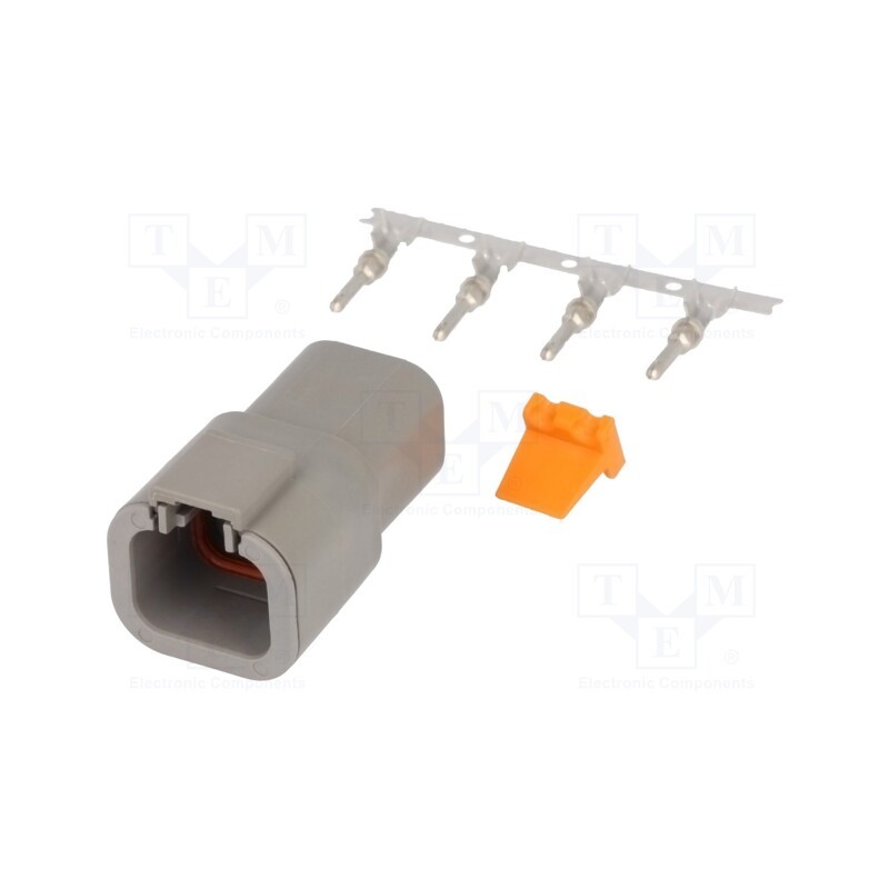1 pcs x DEUTSCH - S-DTP 04-4 P - Connector: wire-wire, DTP, male, plug, for cable, PIN: 4, crimped