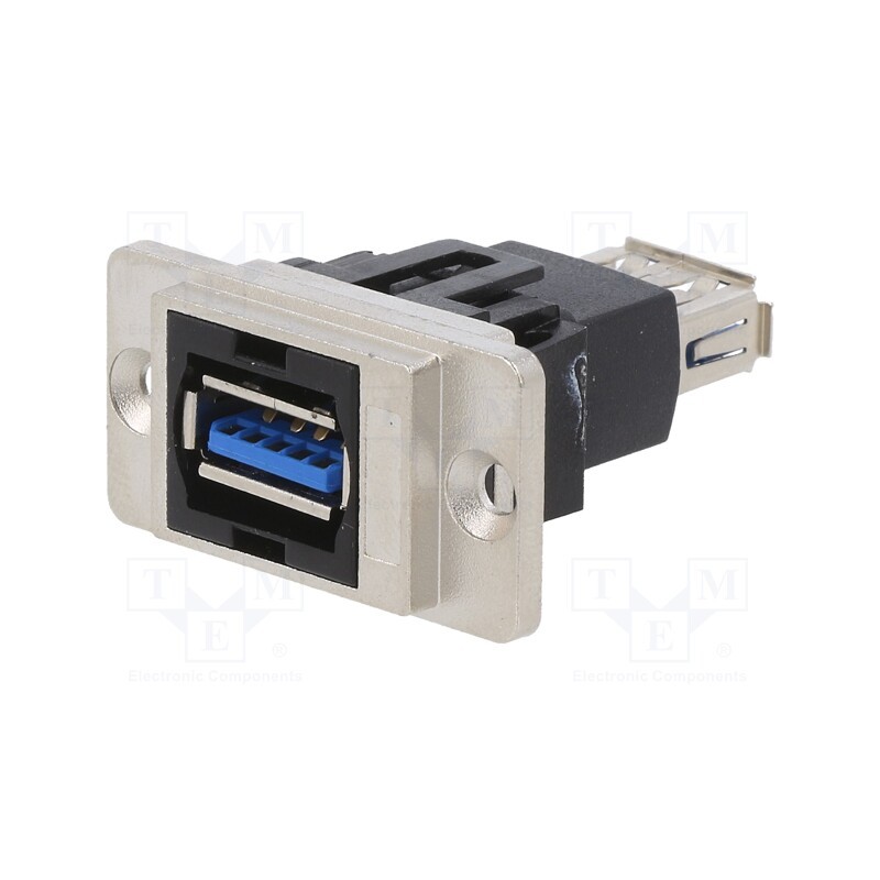 1 pcs x CLIFF - CP30705NM - Coupler, USB A socket,both sides, DUALSLIM, USB 3.0, gold-plated