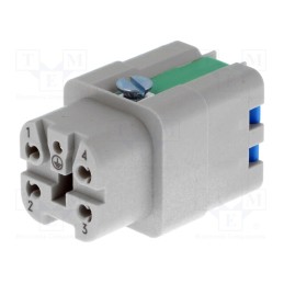 1 pcs x HARTING - 9200042733 - Connector: HDC, contact insert, female, Han® A, PIN: 5, 4+PE, 10A