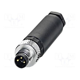 1 pcs x PHOENIX CONTACT - SACC-M 8MS-3CON-M-SW 1501252 - Connector: M8, male, PIN: 3, straight, for cable, plug, 4A, 60V
