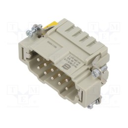 1 pcs x HARTING - 9330102676 - Connector: HDC, contact insert, male, Han® ES, PIN: 10, 10+PE, 16A