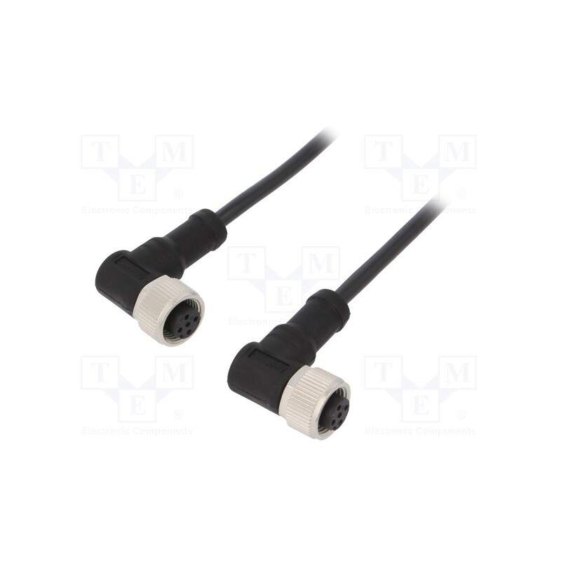 1 pcs x AMPHENOL LTW - M12A05FR-12AFR-SB001 - Cable: for sensors/automation, PIN: 5, M12-M12, 1m, plug, plug, 60V