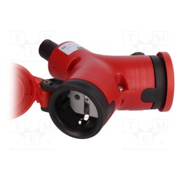 1 pcs x PCE - 2521200-R - Connector: AC supply, splitter, 2P+PE, 250VAC, 16A, red, for cable