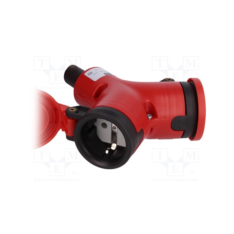 1 pcs x PCE - 2521200-R - Connector: AC supply, splitter, 2P+PE, 250VAC, 16A, red, for cable