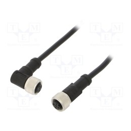 1 pcs x AMPHENOL LTW - M12A05FL-12AFR-SD001 - Cable: for sensors/automation, PIN: 5, M12-M12, 1m, plug, plug, 60V
