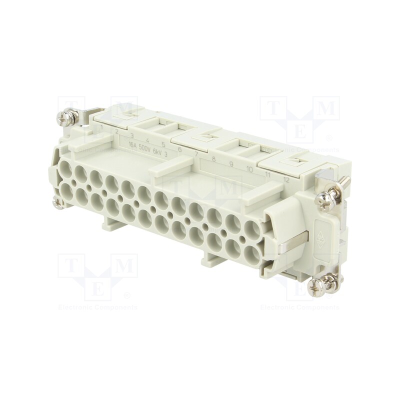 1 pcs x ILME - CSEF 24 - Connector: HDC, contact insert, female, CSE, PIN: 24, 24+PE, 16A