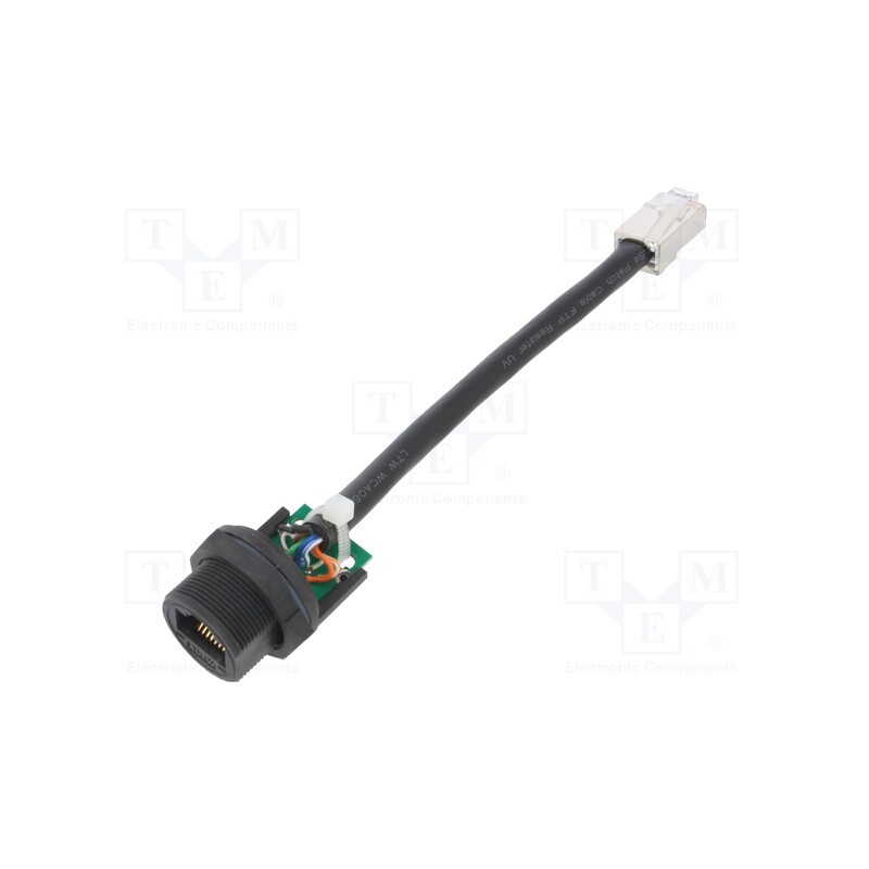 1 pcs x AMPHENOL LTW - RCP-5SPFFP-SCM7B10 - Adapter cable, 0.1m, PIN: 8, Cat: 5e, plastic, Layout: 8p8c, IP67