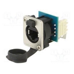 1 pcs x AMPHENOL - RJXS8FG6110 - XLRnet D type CAT5e, Vertikal PCB, IP54