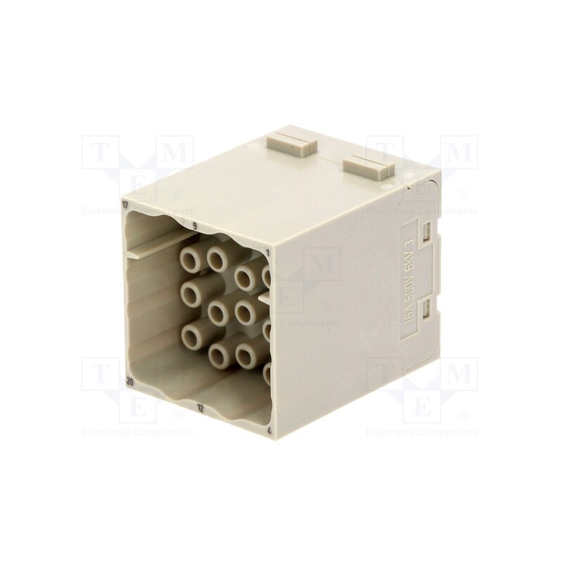 1 pcs x HARTING - 9140203001 - Connector: HDC, module, male, Han-Modular®, PIN: 20, w/o contacts