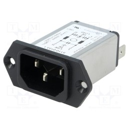 1 pcs x SCHURTER - 5110.0133.1 - Connector: AC supply, socket, male, 1A, 250VAC, IEC 60320, C14 (E)