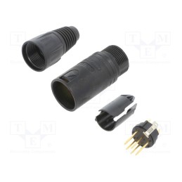 1 pcs x NEUTRIK - NC7MX-B - Plug, XLR, male, PIN: 7, straight, for cable, zinc die-cast, 3.5÷8mm