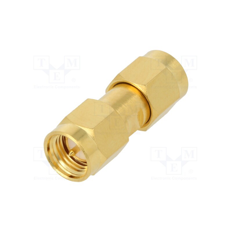 1 pcs x AMPHENOL RF - 132168 - Coupler, SMA male,both sides, straight, 50Ω, PTFE, gold-plated