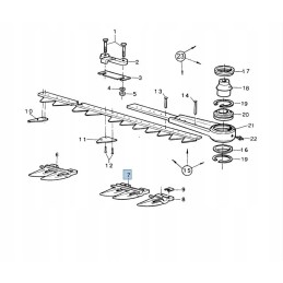 LH header bayonet at the head of the New Holland Case scythe