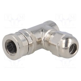 1 pcs x TE Connectivity - T4112511041-000 - Plug, M12, PIN: 4, female, D code-Ethernet, for cable, IP67, 250V, 4A