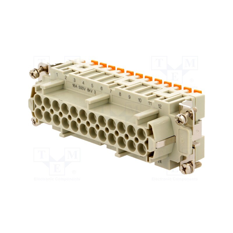 1 pcs x ILME - CSHF 24 - Connector: HDC, contact insert, female, CSH, PIN: 24, 24+PE, 16A