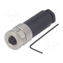 1 pcs x TE Connectivity - T4010008041-000 - Connector: M8, female, PIN: 4, straight, unshielded, for cable, plug