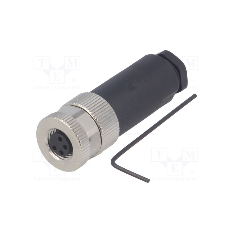 1 pcs x TE Connectivity - T4010008041-000 - Connector: M8, female, PIN: 4, straight, unshielded, for cable, plug