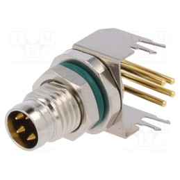 1 pcs x AMPHENOL LTW - M8S-04PMMR-SF8001 - Connector: M8, male, PIN: 4, angled 90°, socket, 4A, IP68, 30V, metal