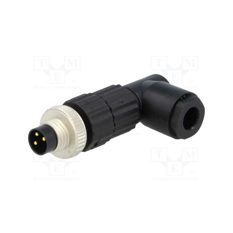 1 pcs x HIRSCHMANN - 933408100 ELWIST 3008 V - Connector: M8, male, PIN: 3, angled 90°, for cable, plug, E, 3A, IP67