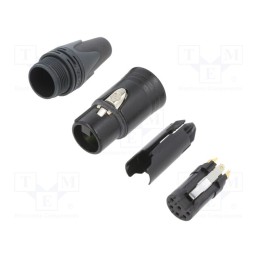 1 pcs x NEUTRIK - NC6FXX-B - Plug, XLR, female, PIN: 6, straight, for cable, soldering, 7.5A, XX