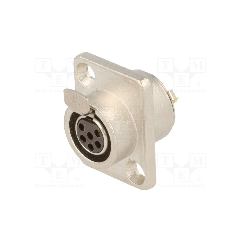 1 pcs x AMPHENOL - AG6FCRV - Socket, XLR mini, female, PIN: 6, soldering, 1.2A, 0.38mm2