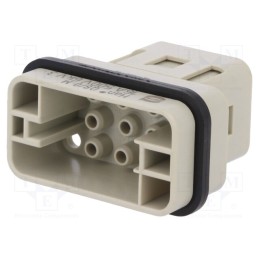 1 pcs x HARTING - 9120083001 - Connector: HDC, contact insert, male, Han Q, PIN: 9, 8+PE, crimped