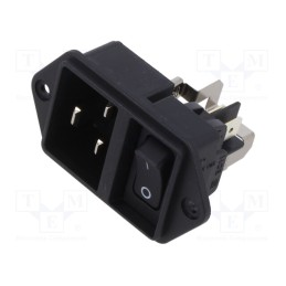1 pcs x SCHURTER - EC11.0001.001 - Connector: AC supply, socket, male, 16A, 250VAC, IEC 60320, C20 (I)