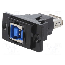 1 pcs x CLIFF - CP30706NMB - Coupler, USB A socket,USB B socket, DUALSLIM, USB 3.0, metal