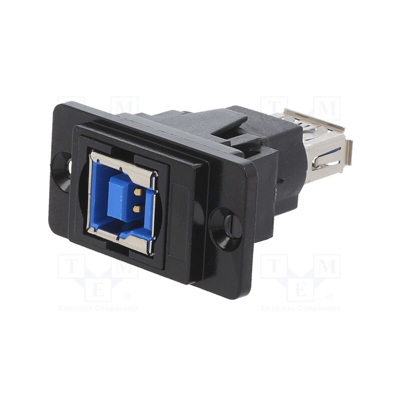 1 pcs x CLIFF - CP30706NMB - Coupler, USB A socket,USB B socket, DUALSLIM, USB 3.0, metal