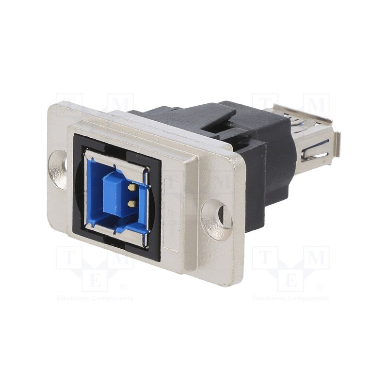1 pcs x CLIFF - CP30706NM - Coupler, USB A socket,USB B socket, DUALSLIM, USB 3.0, metal