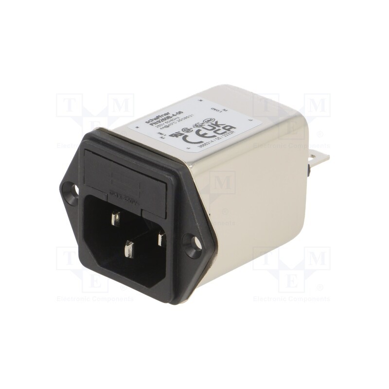 1 pcs x SCHAFFNER - FN9260B-4-06 - Connector: AC supply, socket, male, 4A, 250VAC, C14 (E), -25÷85°C